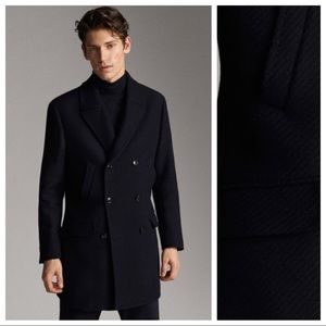 NWT. Massimo Dutti Navy Slim Fit Coat. Size 38.